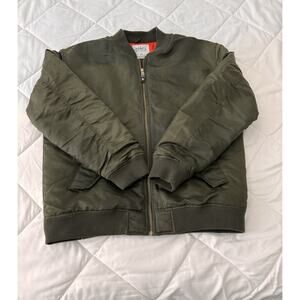 Shaka Wear Bomber Jacket Dark Green Nylon Men’s 2XL Quilted Lined